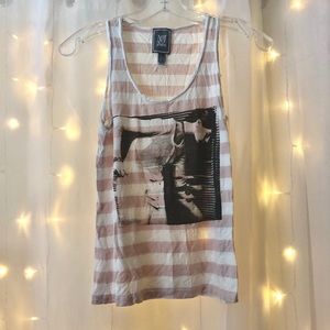Blush Pink Striped Casual Women’s OOTD Tank Top